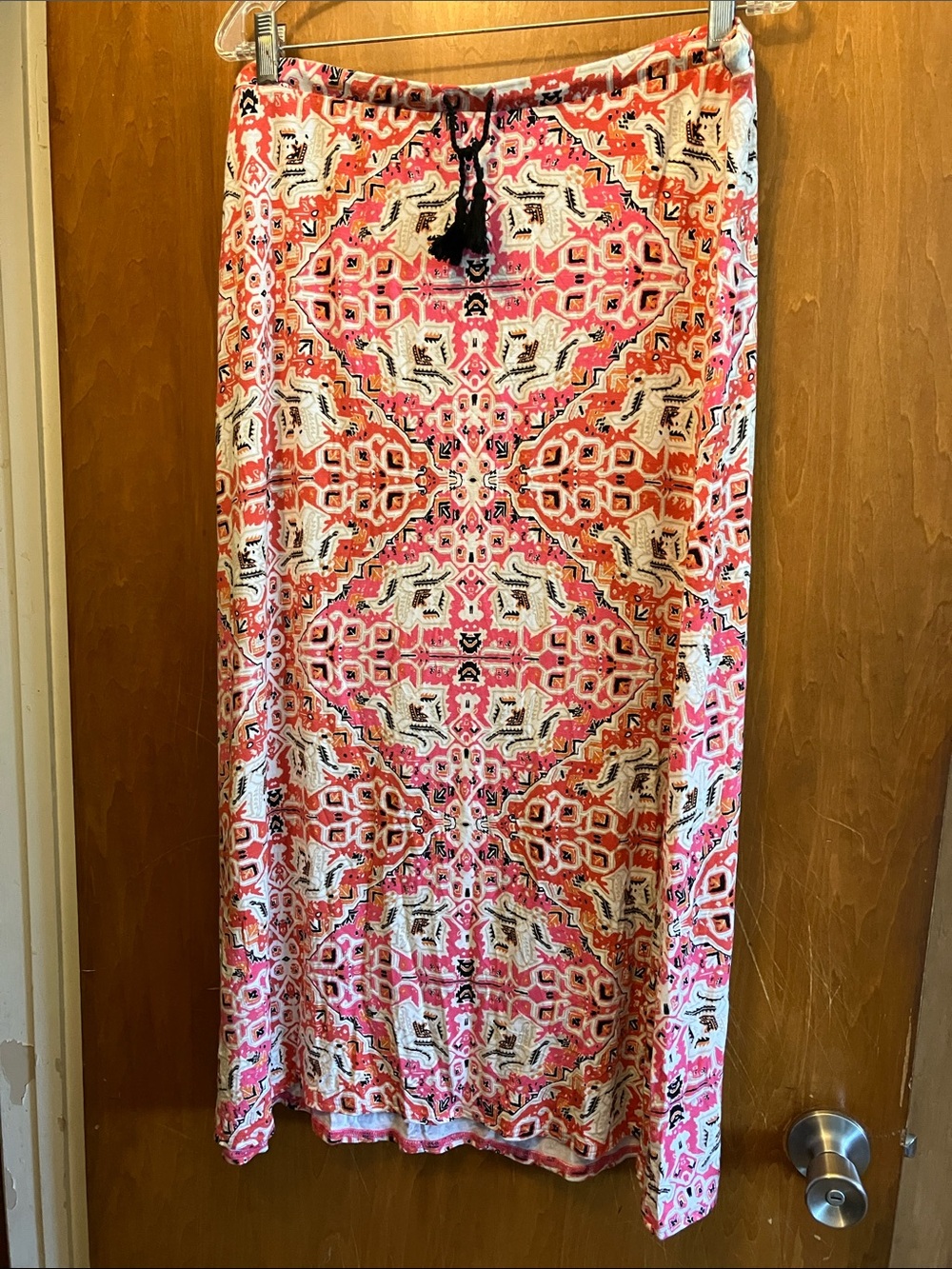 J. Jill Maxi Knit Skirt Size L Pink Geometric